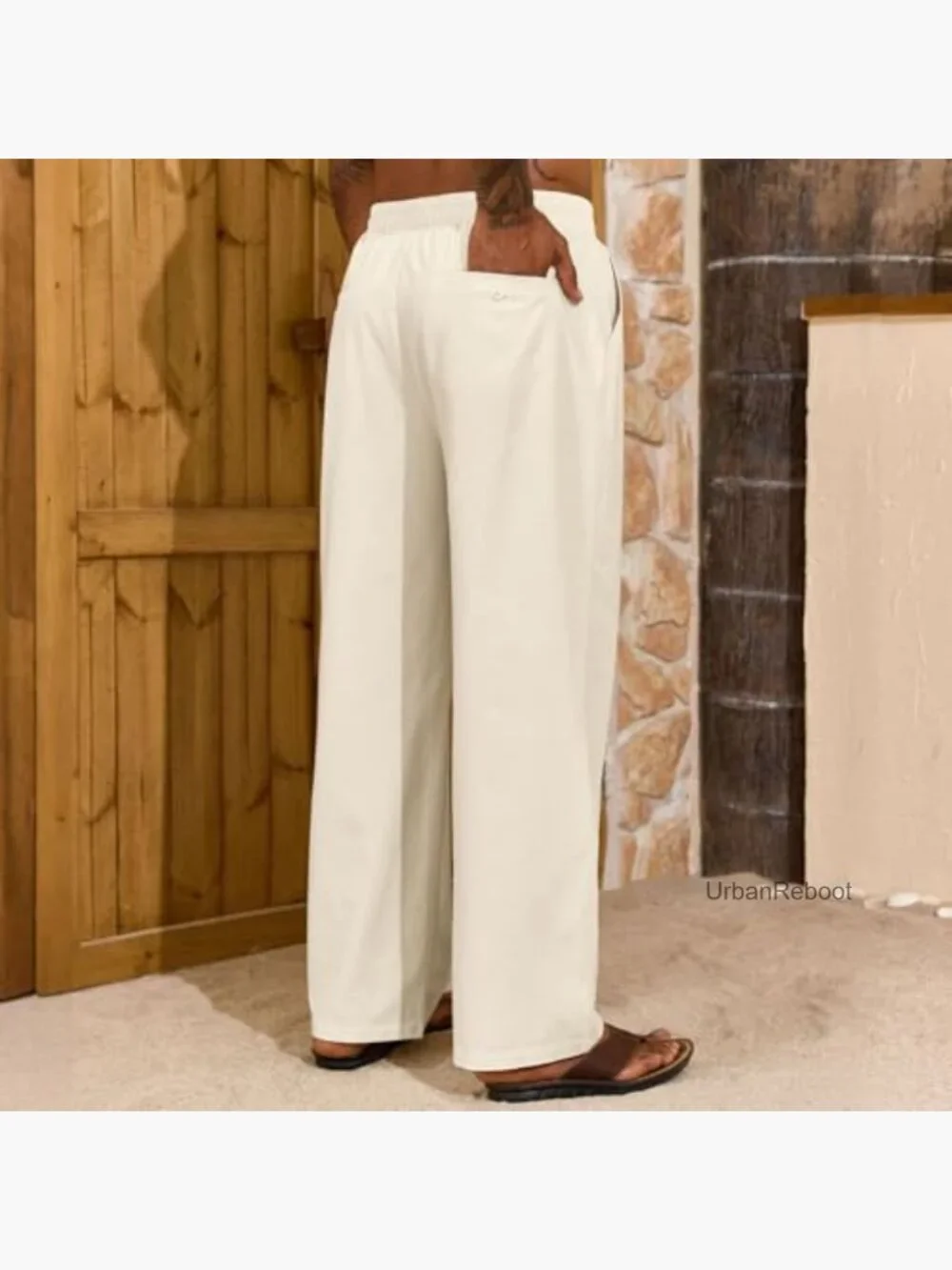 Men's Baggy Cargo Pants Elastic Waist Drawstring with Pockets
